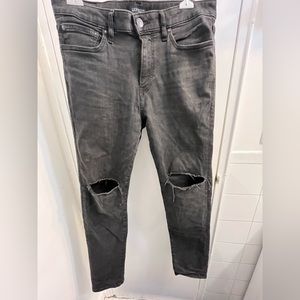 Black wash ripped jeans